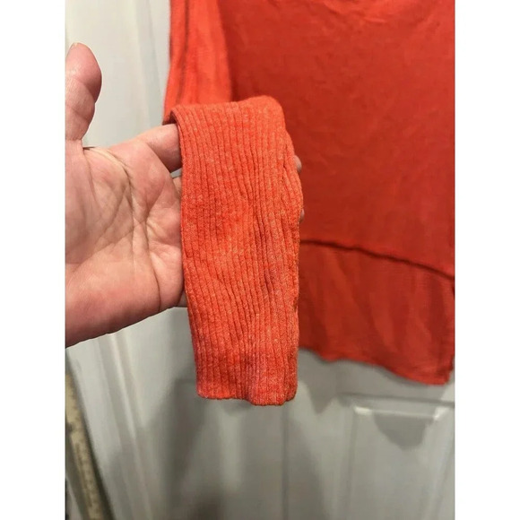 Free People We The Free Orange Londontown Thermal Top Medium Cotton Blend - Picture 6 of 9